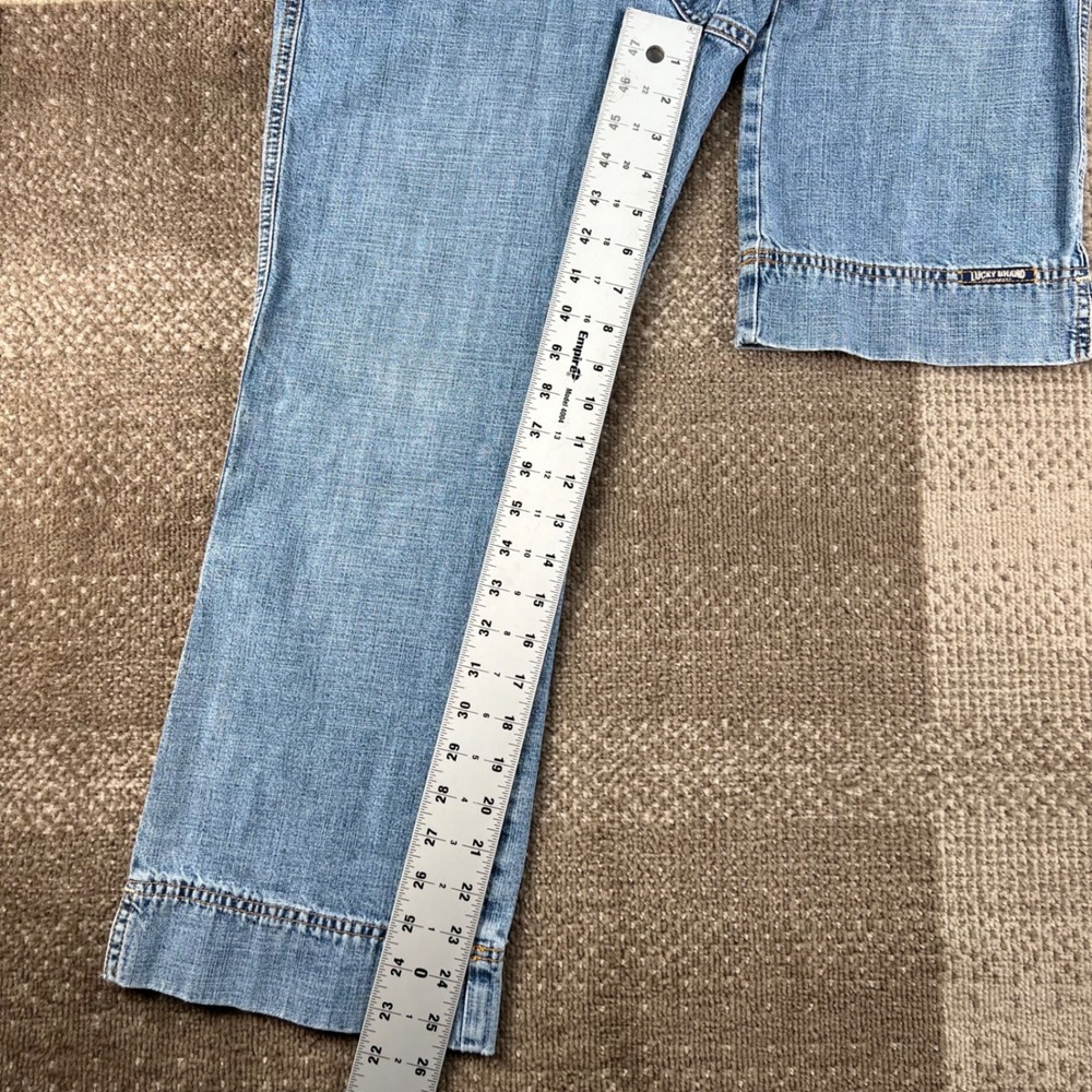 Vintage Lucky Brand Dungarees Jeans Womens 8/29 Blue Denim Wide Leg Cargo USA - Picture 6 of 8